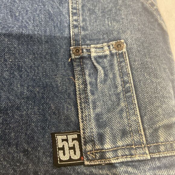 Vintage Retro Reynolds & Perry RP55 Jeans 42” Blue Distressed Denim Cargo Shorts - Picture 14 of 16